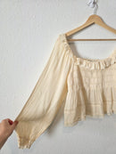 Cream Smocked Babydoll Top (L)