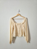 Cream Smocked Babydoll Top (L)