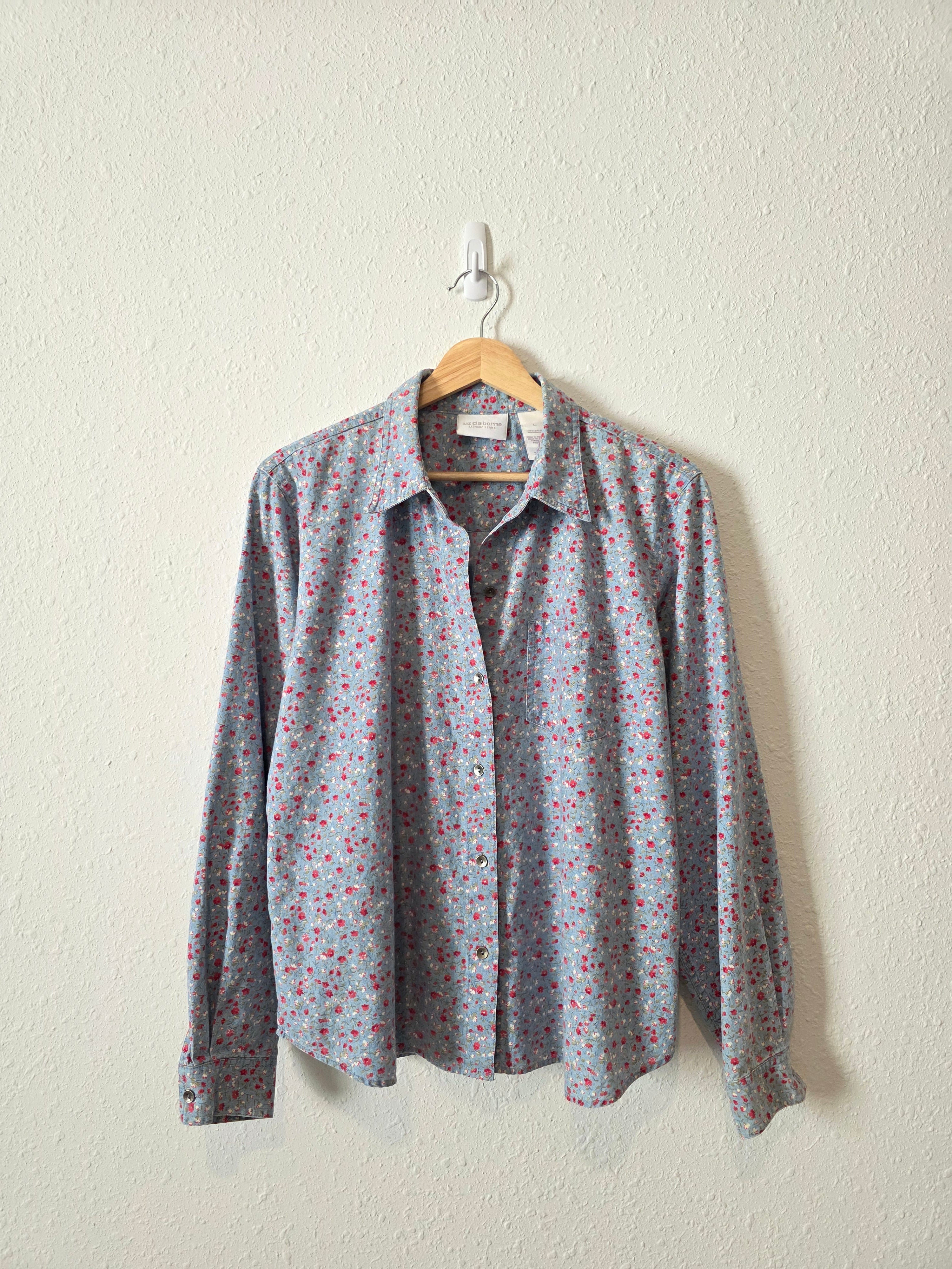 Vintage Floral Cotton Button Up (L)