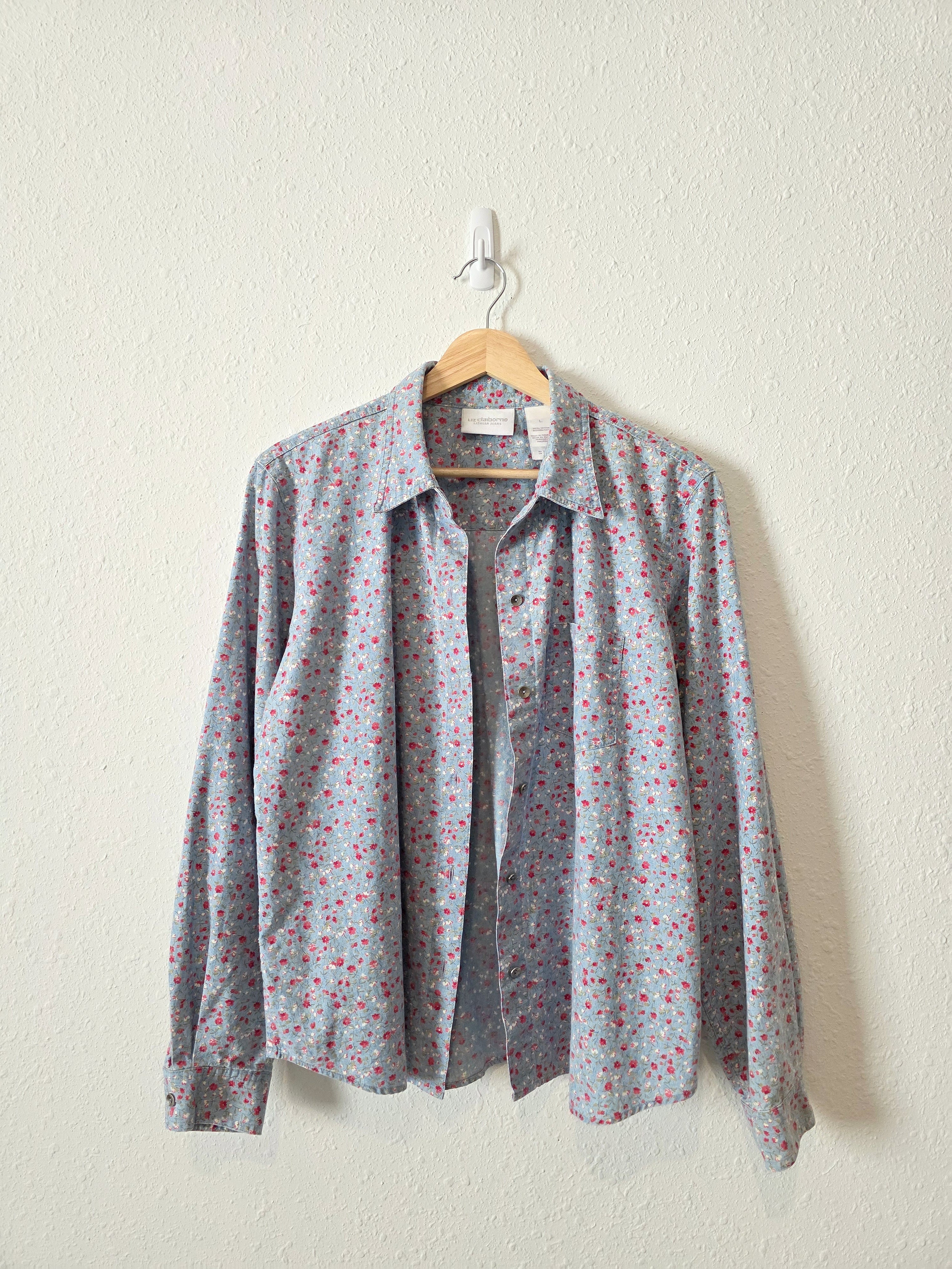 Vintage Floral Cotton Button Up (L)