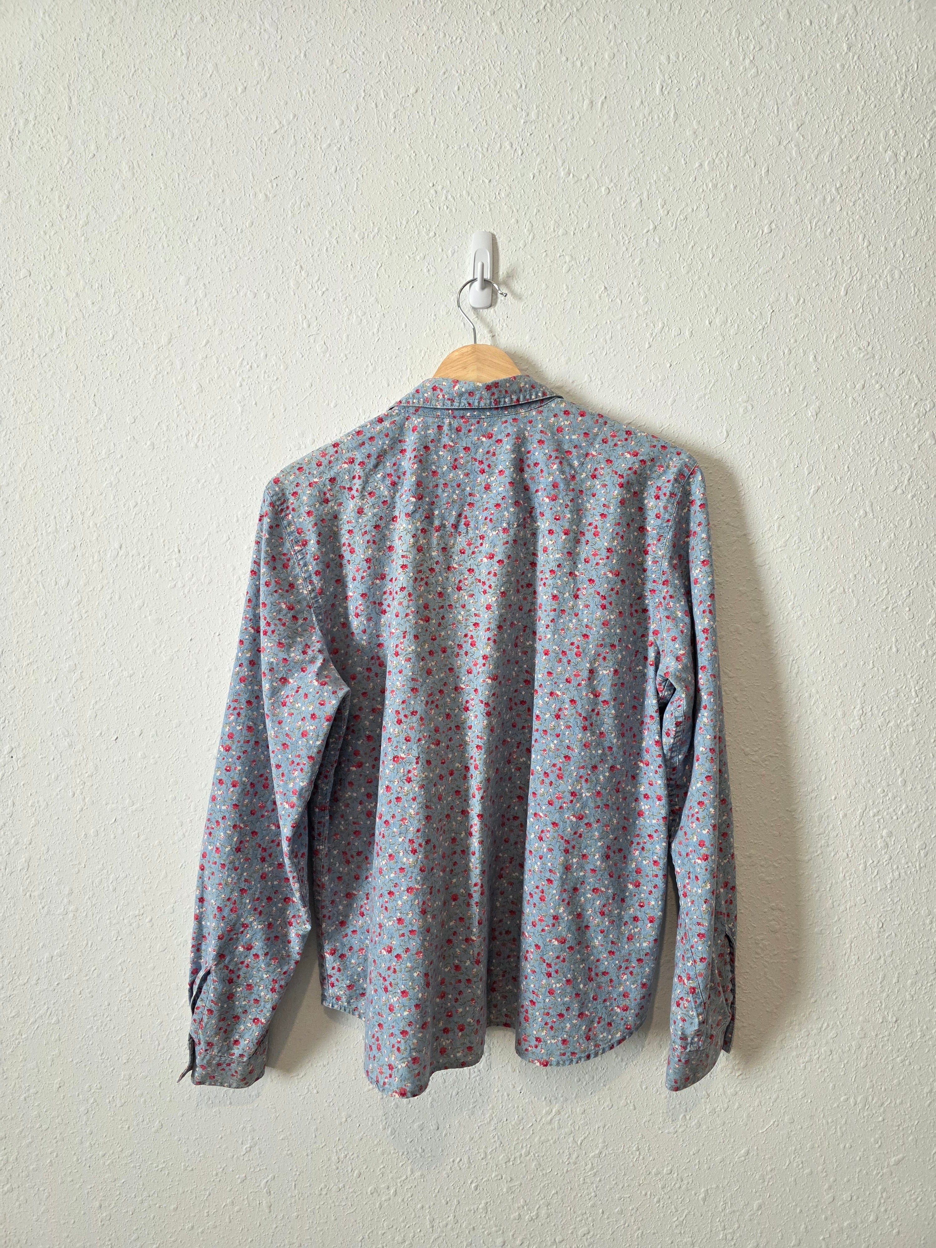 Vintage Floral Cotton Button Up (L)