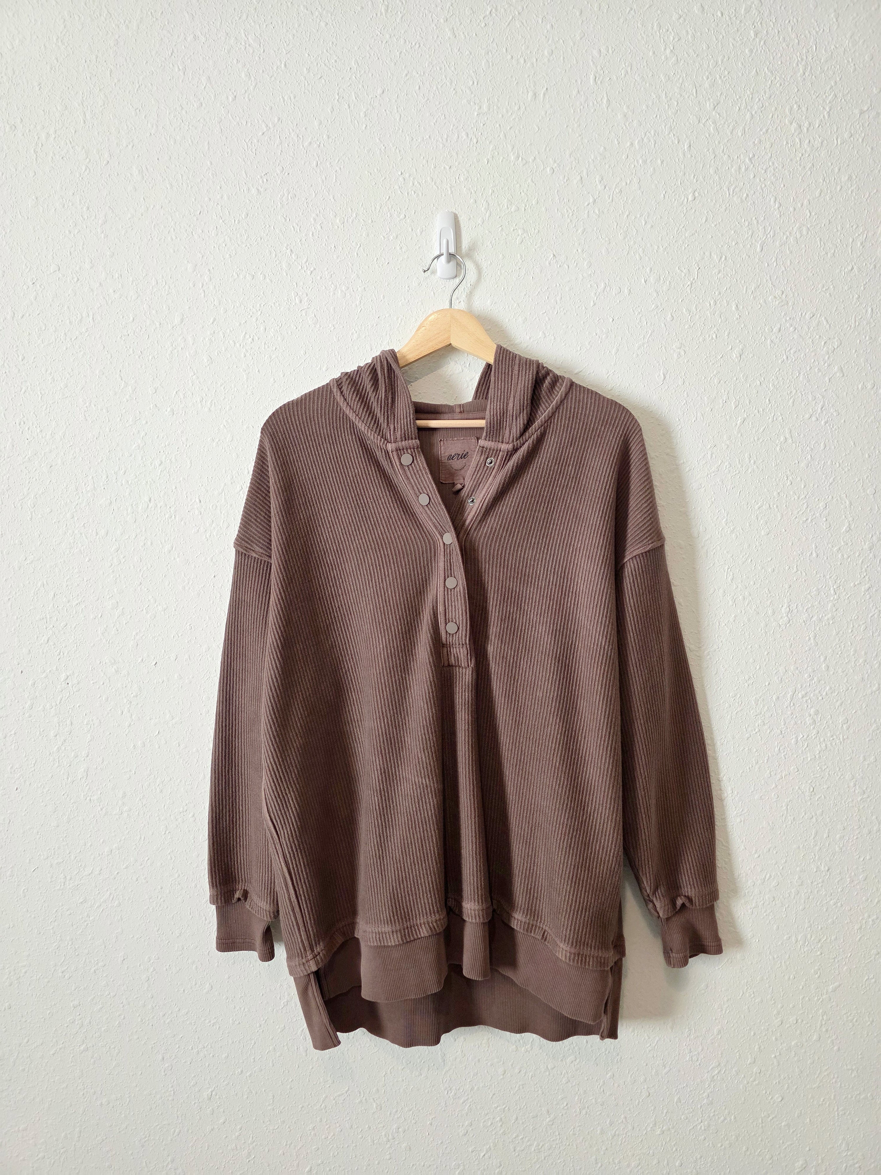 Aerie Chocolate Brown Hooded Sweatshirt (XS)