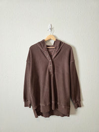 Aerie Chocolate Brown Hooded Sweatshirt (XS)