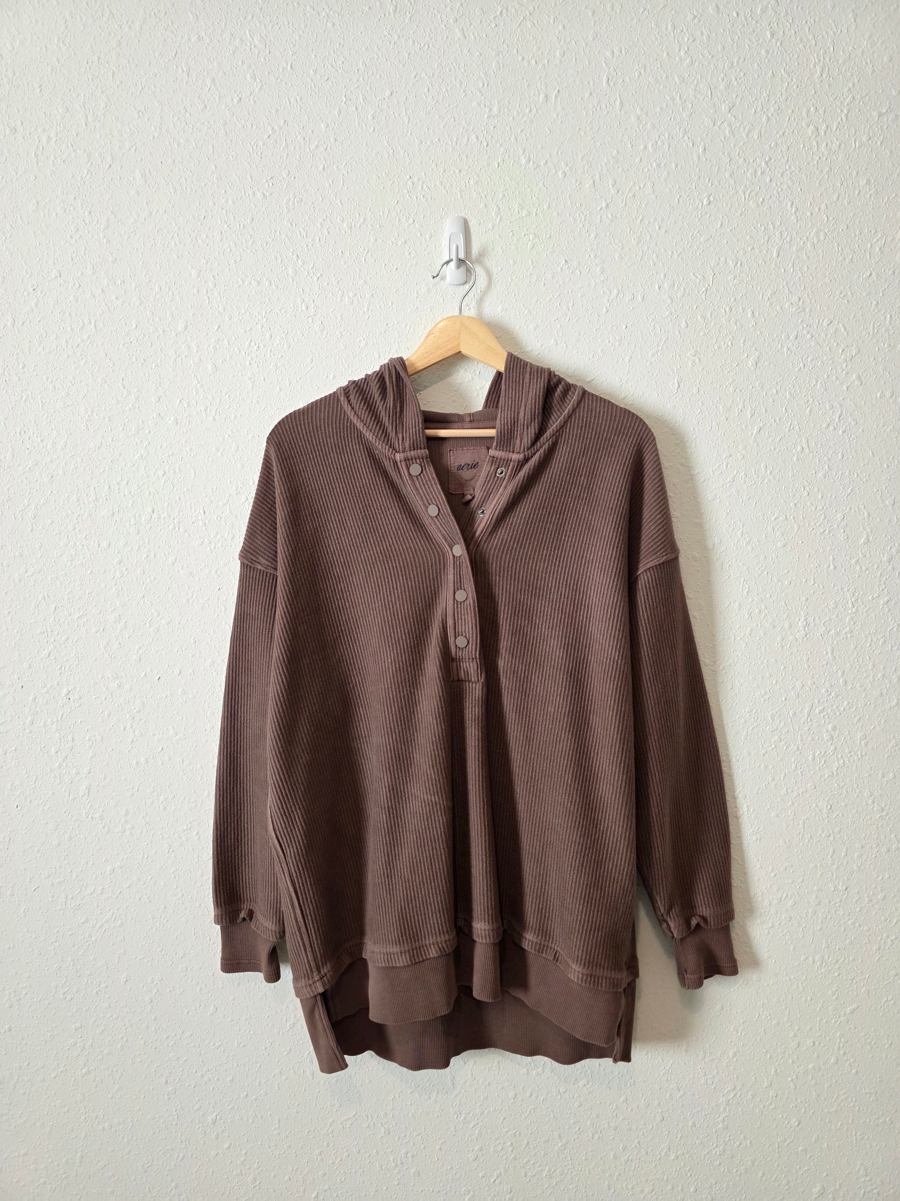 Aerie Chocolate Brown Hooded Sweatshirt (XS)