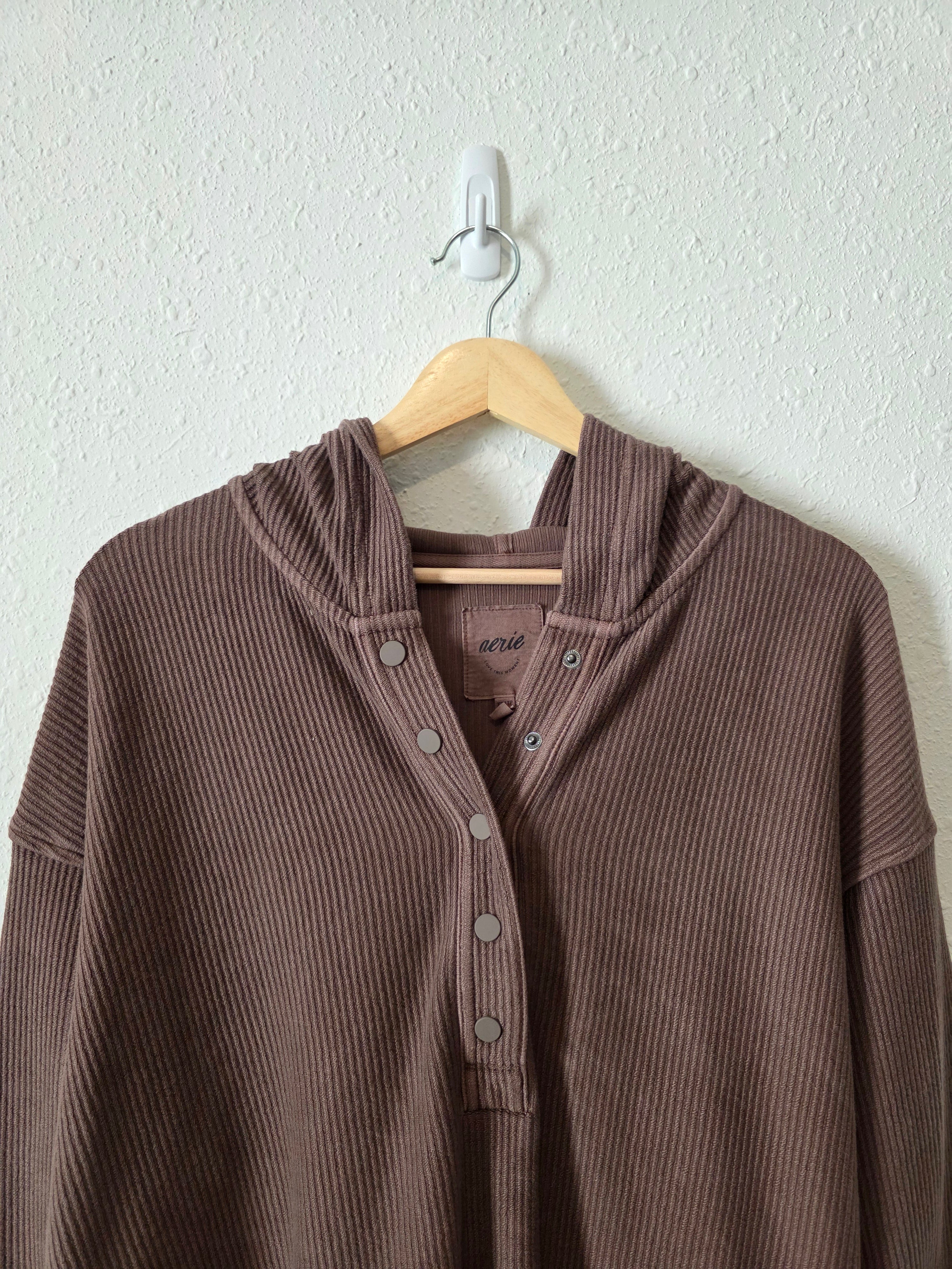 Aerie Chocolate Brown Hooded Sweatshirt (XS)