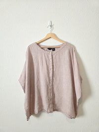 Linen Oversized Button Up Top (XL)