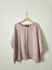 Linen Oversized Button Up Top (XL)