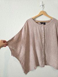 Linen Oversized Button Up Top (XL)