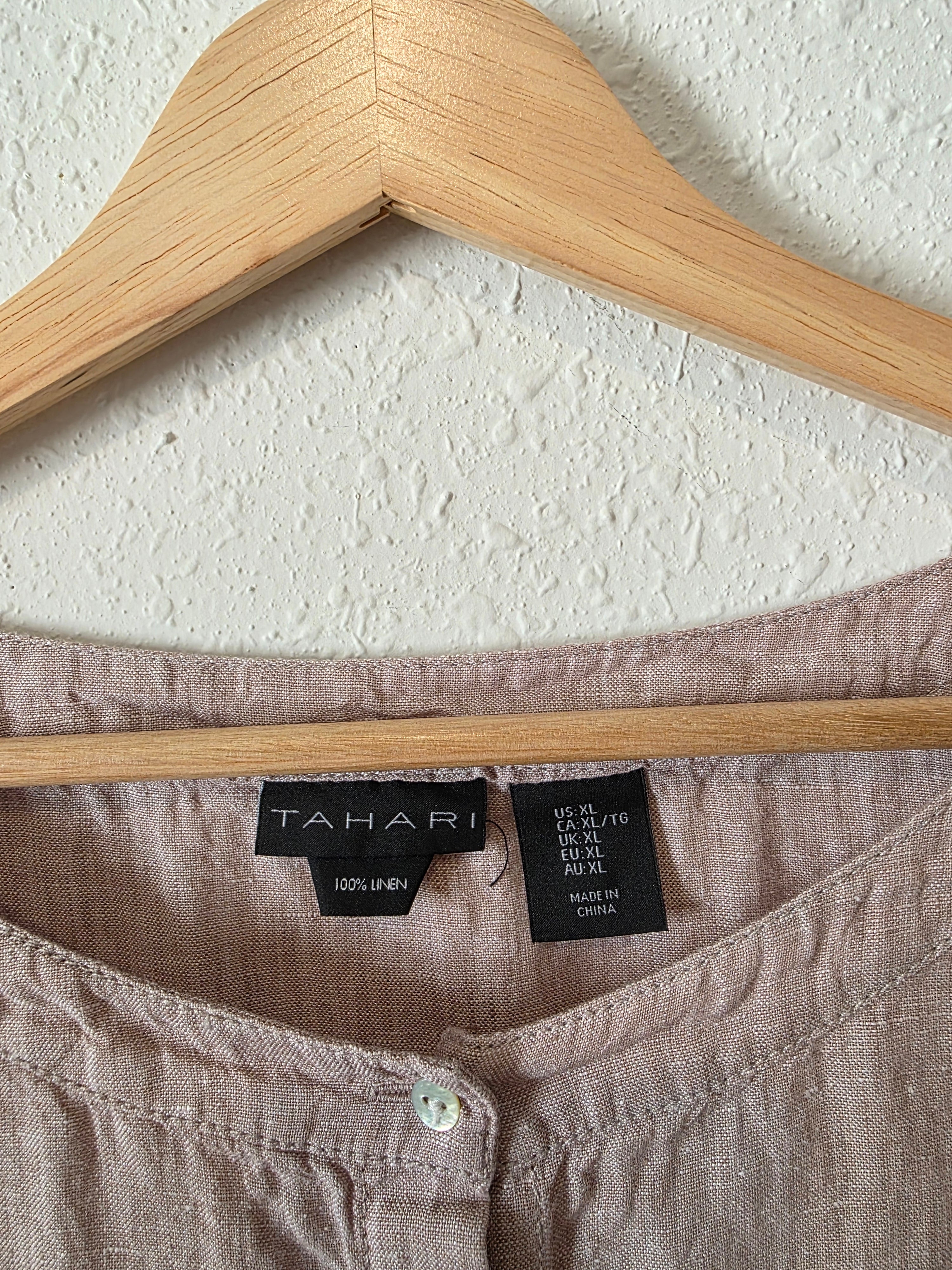 Linen Oversized Button Up Top (XL)
