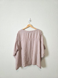 Linen Oversized Button Up Top (XL)
