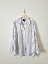 Striped Linen Button Up Tunic (3X)