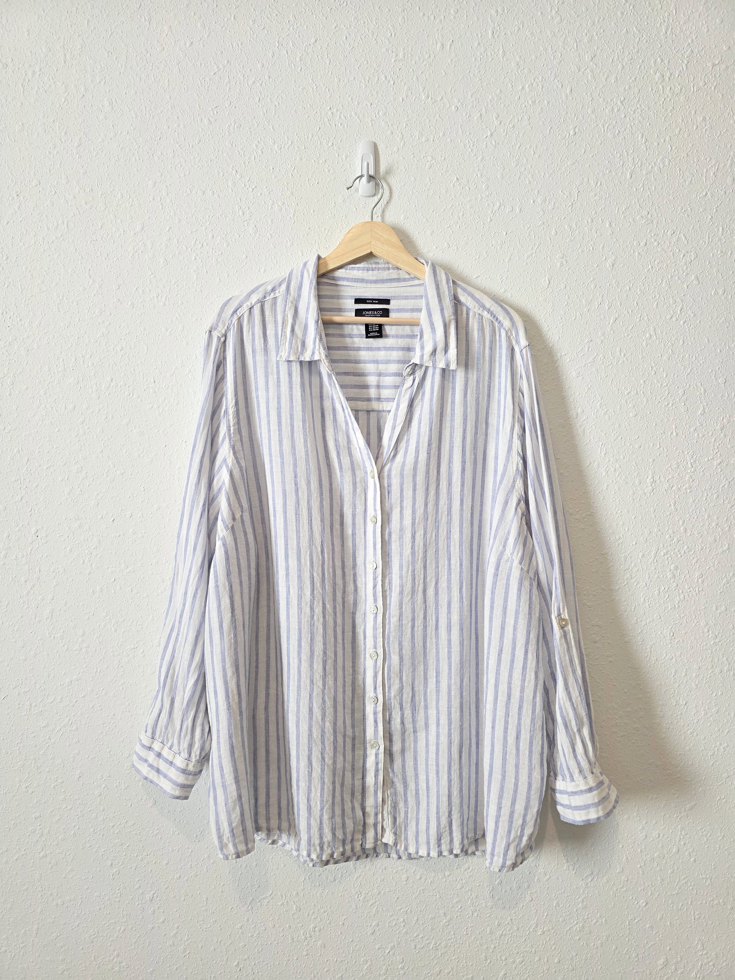 Striped Linen Button Up Tunic (3X)