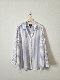 Striped Linen Button Up Tunic (3X)