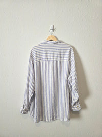 Striped Linen Button Up Tunic (3X)