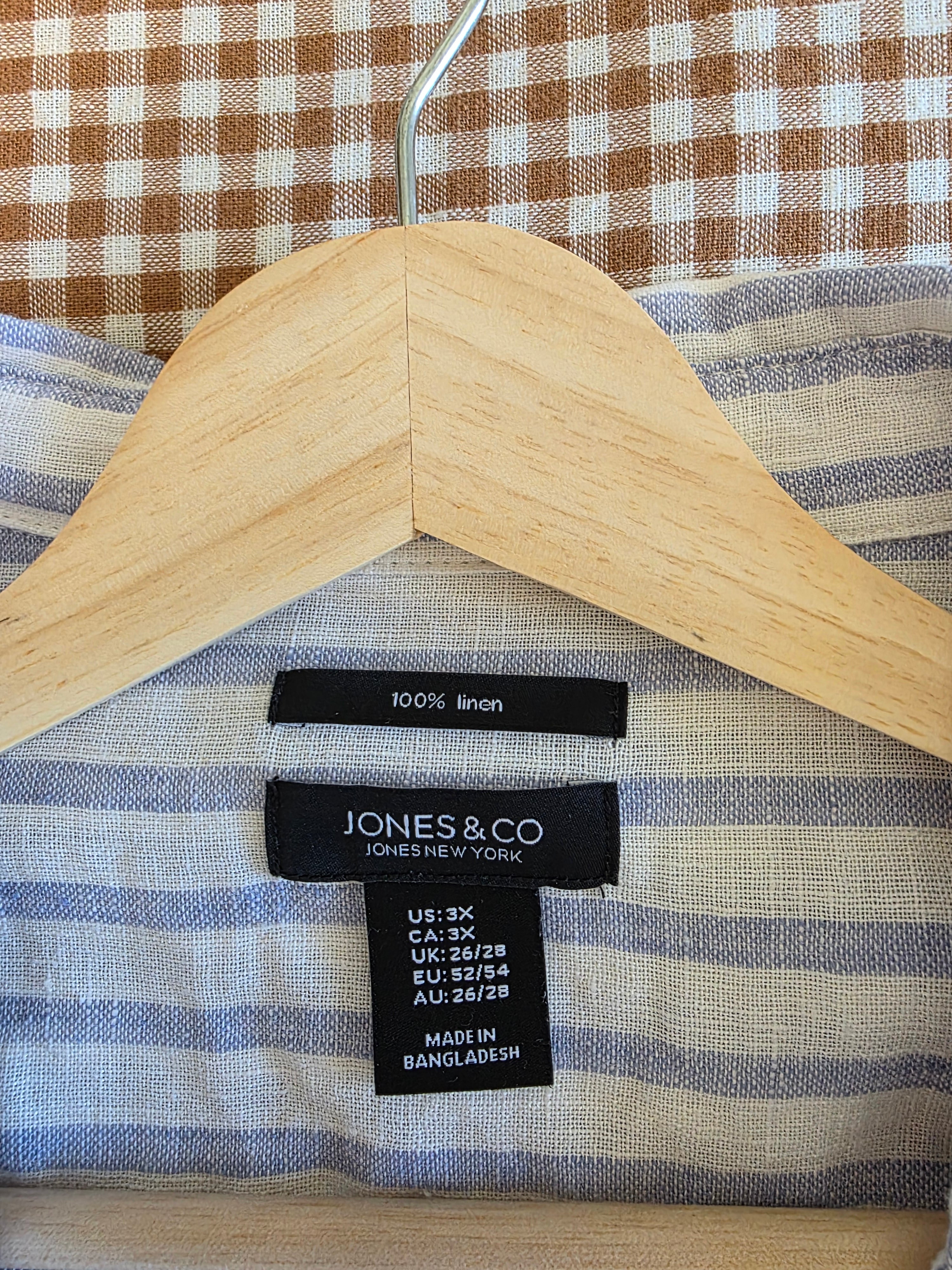 Striped Linen Button Up Tunic (3X)