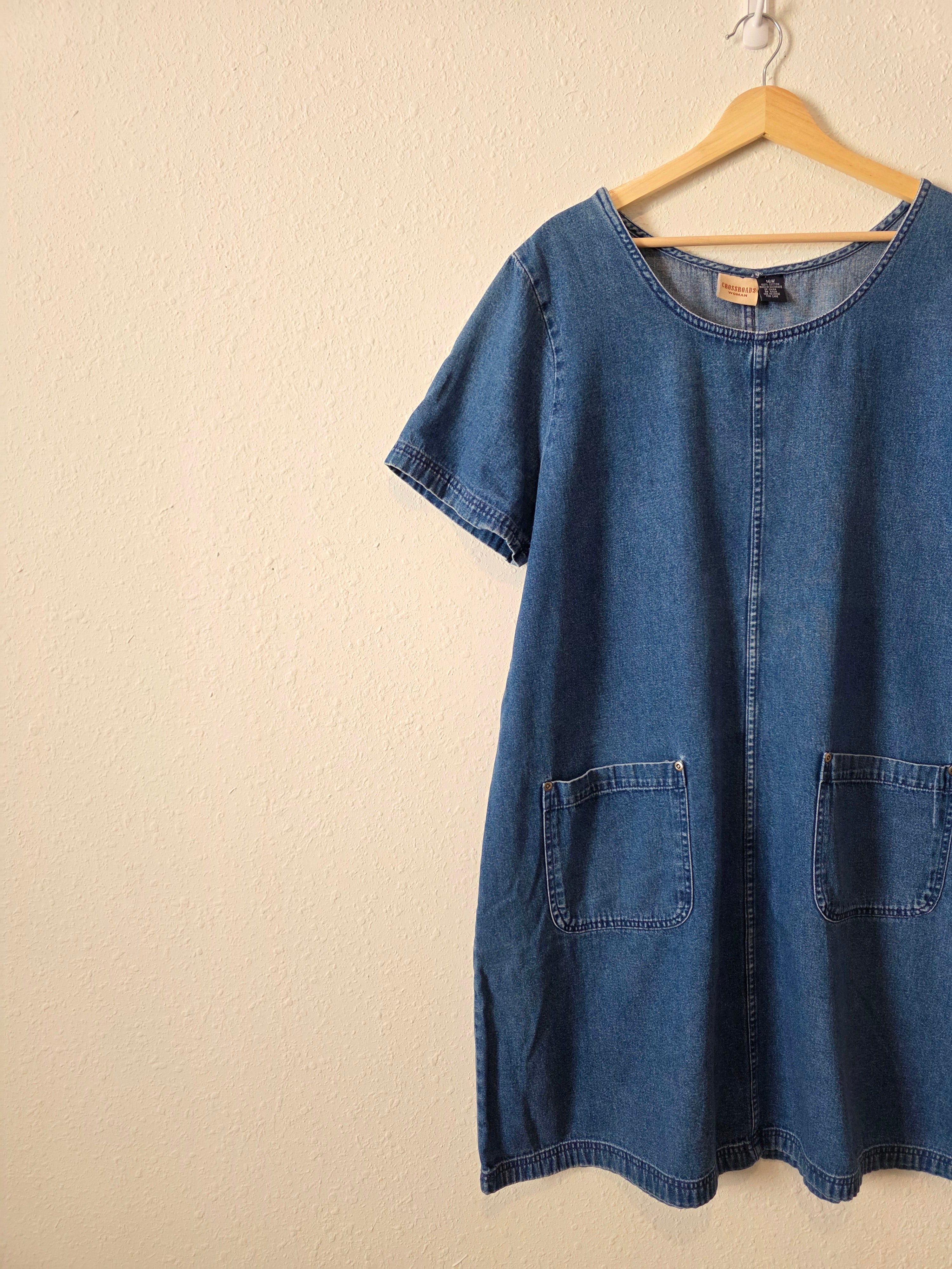 Vintage Denim Mini Dress (16W)