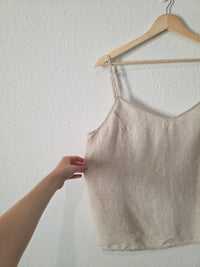 Oat Linen Boxy Tank (L)