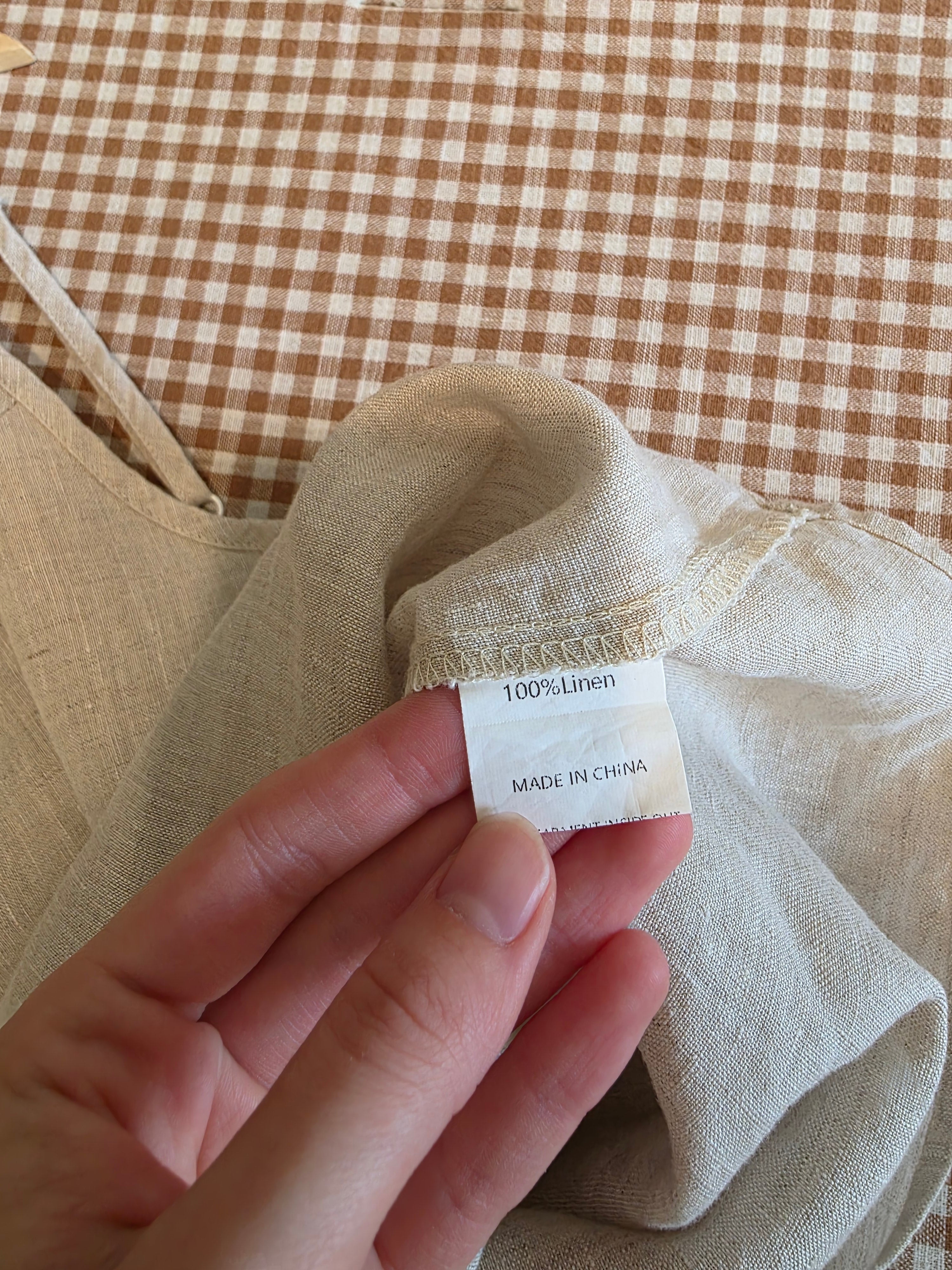 Oat Linen Boxy Tank (L)