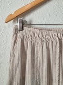 Striped Linen Blend Wide Leg Pants (L)