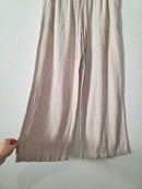 Striped Linen Blend Wide Leg Pants (L)