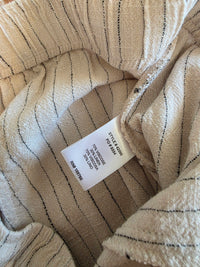 Striped Linen Blend Wide Leg Pants (L)
