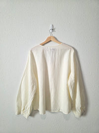 NEW Linen Cotton Puff Sleeve Blouse (XL)