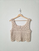 Crochet Knit Cropped Tank (S/M)