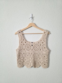 Crochet Knit Cropped Tank (S/M)