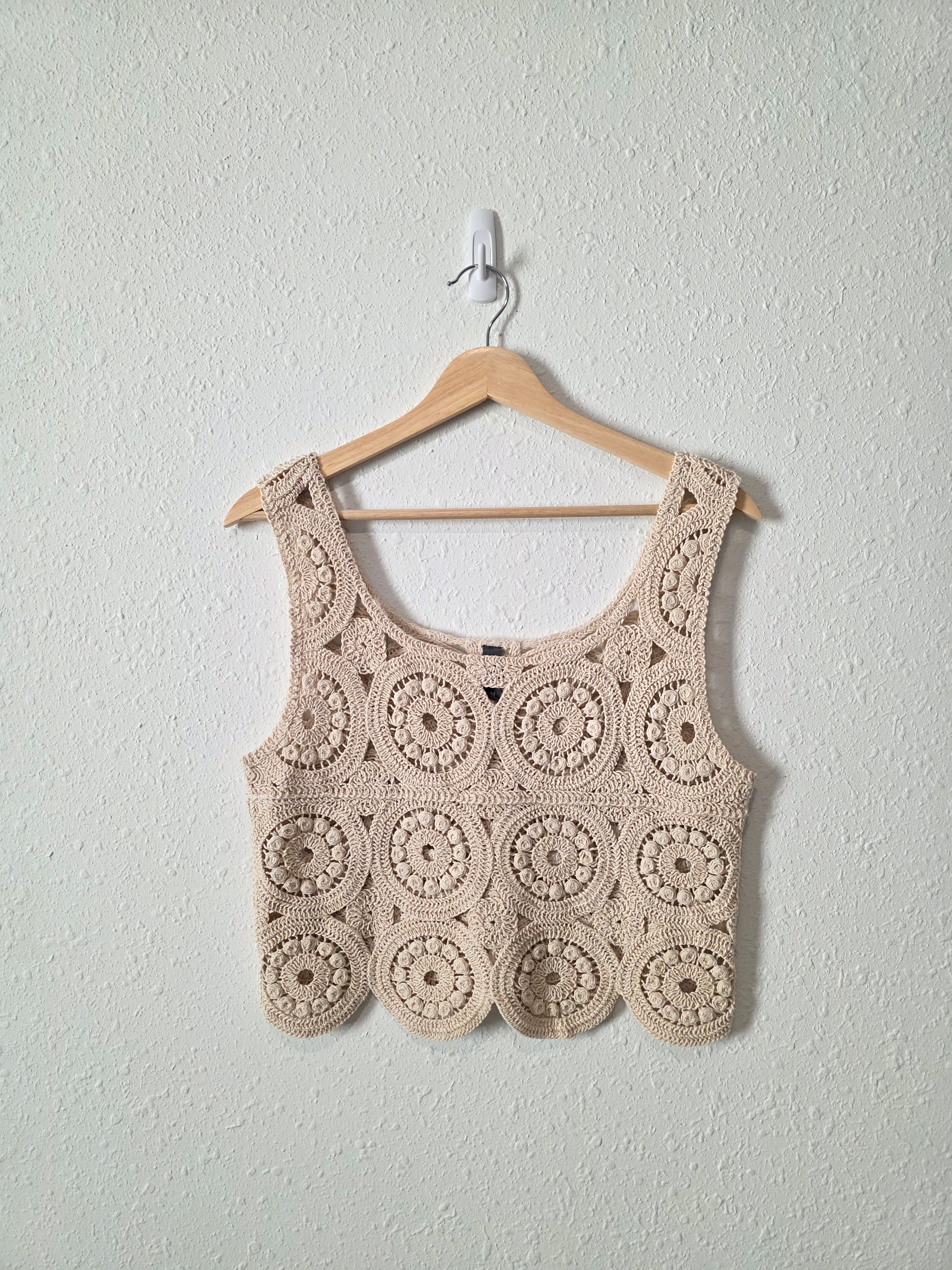 Crochet Knit Cropped Tank (S/M)