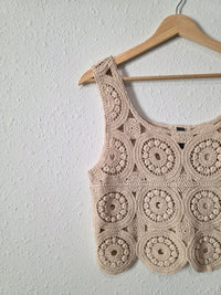Crochet Knit Cropped Tank (S/M)