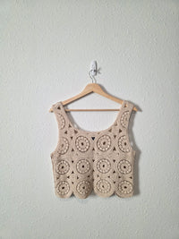 Crochet Knit Cropped Tank (S/M)