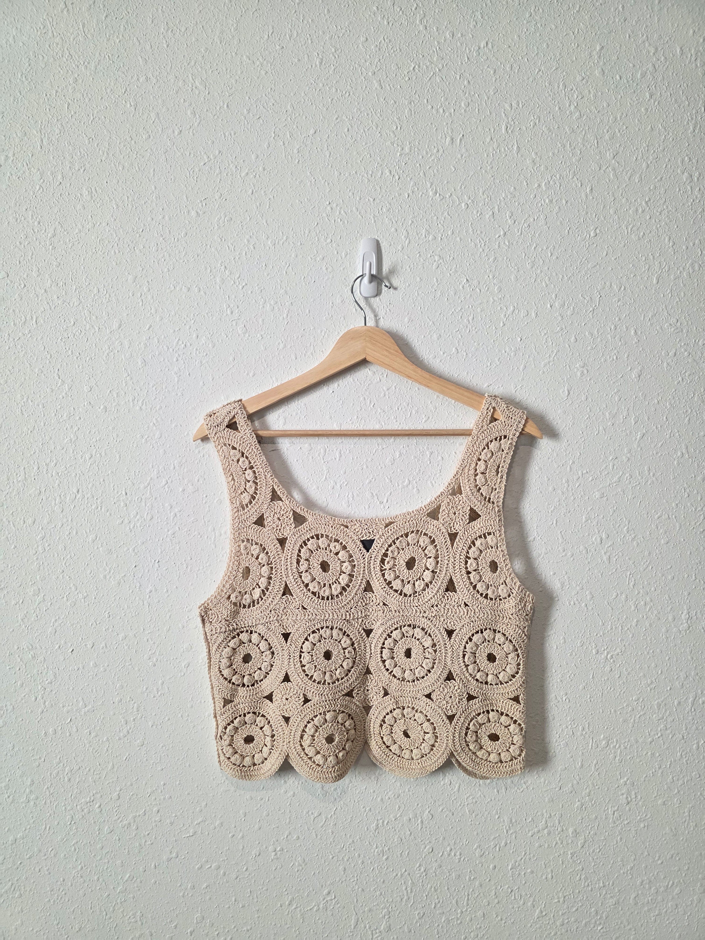 Crochet Knit Cropped Tank (S/M)