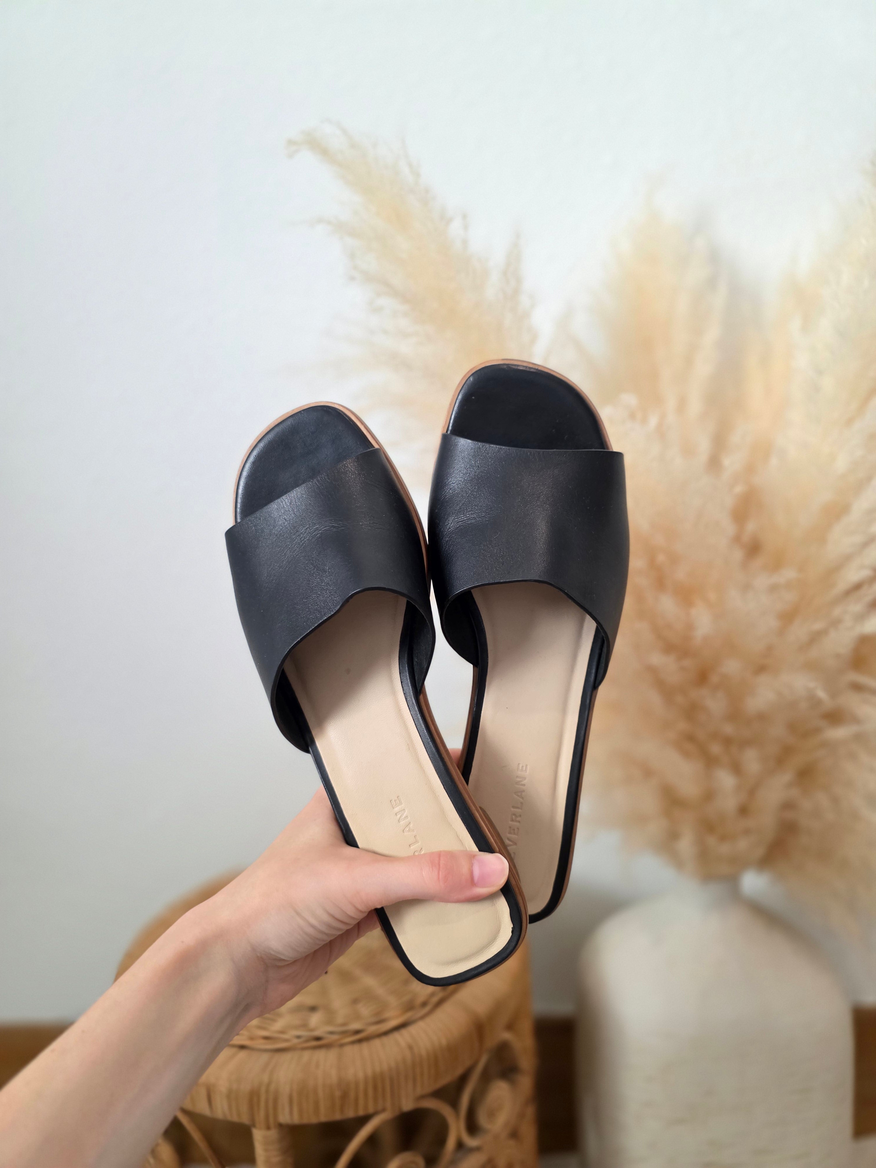 Everlane Black Slide Sandals (9.5)