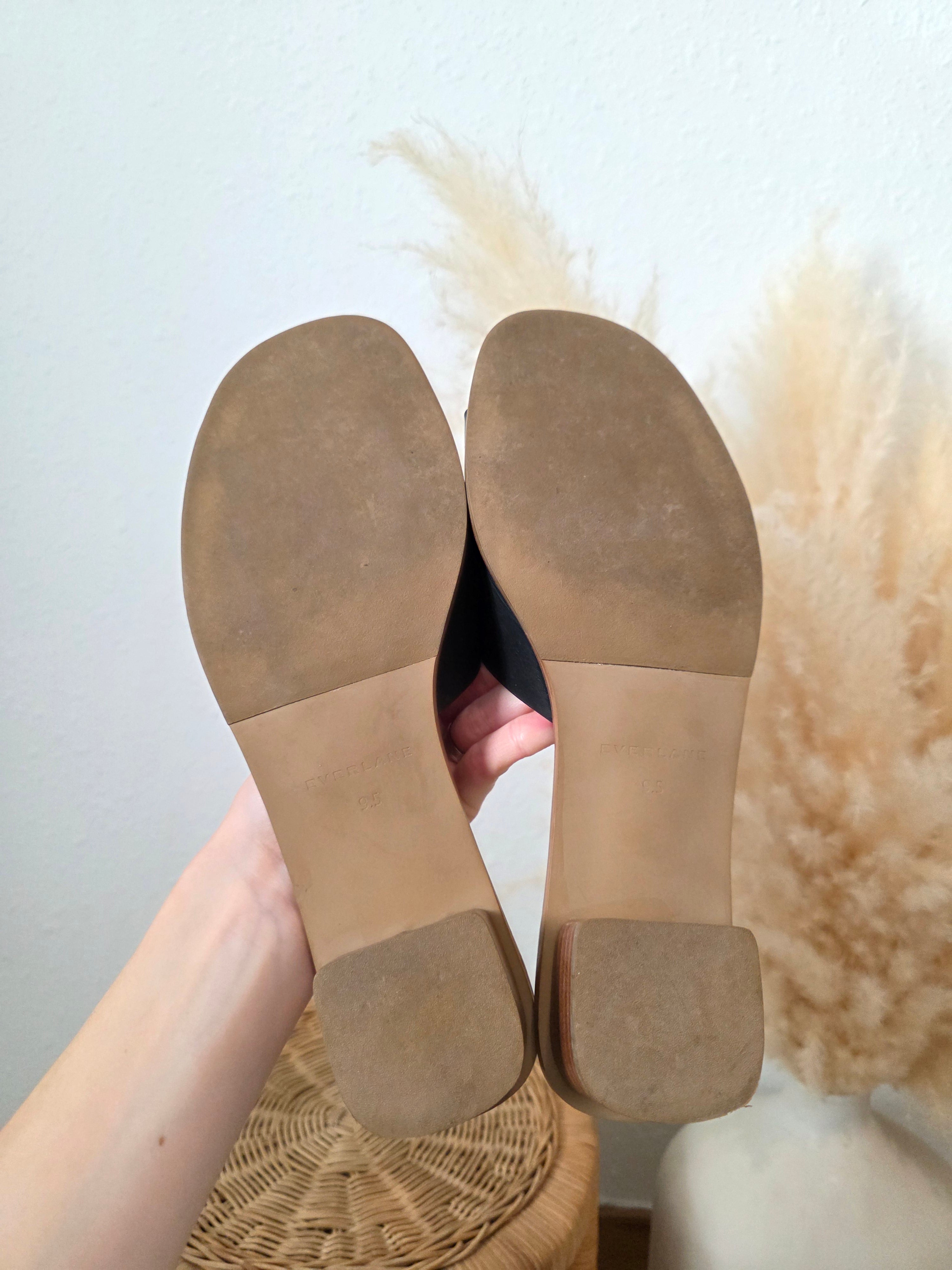 Everlane Black Slide Sandals (9.5)