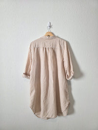 J.Crew Linen Cotton Striped Button Up (L)
