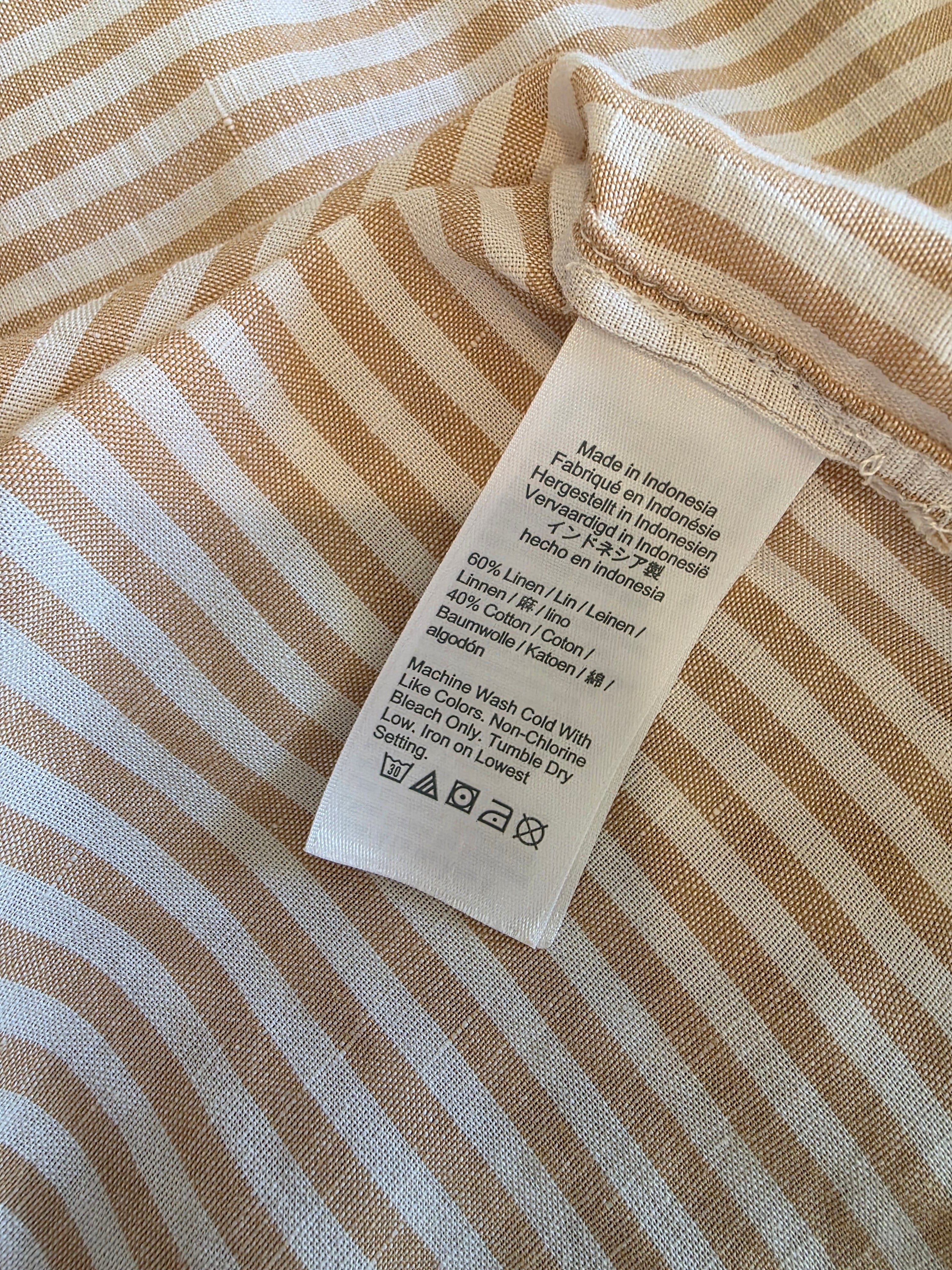 J.Crew Linen Cotton Striped Button Up (L)