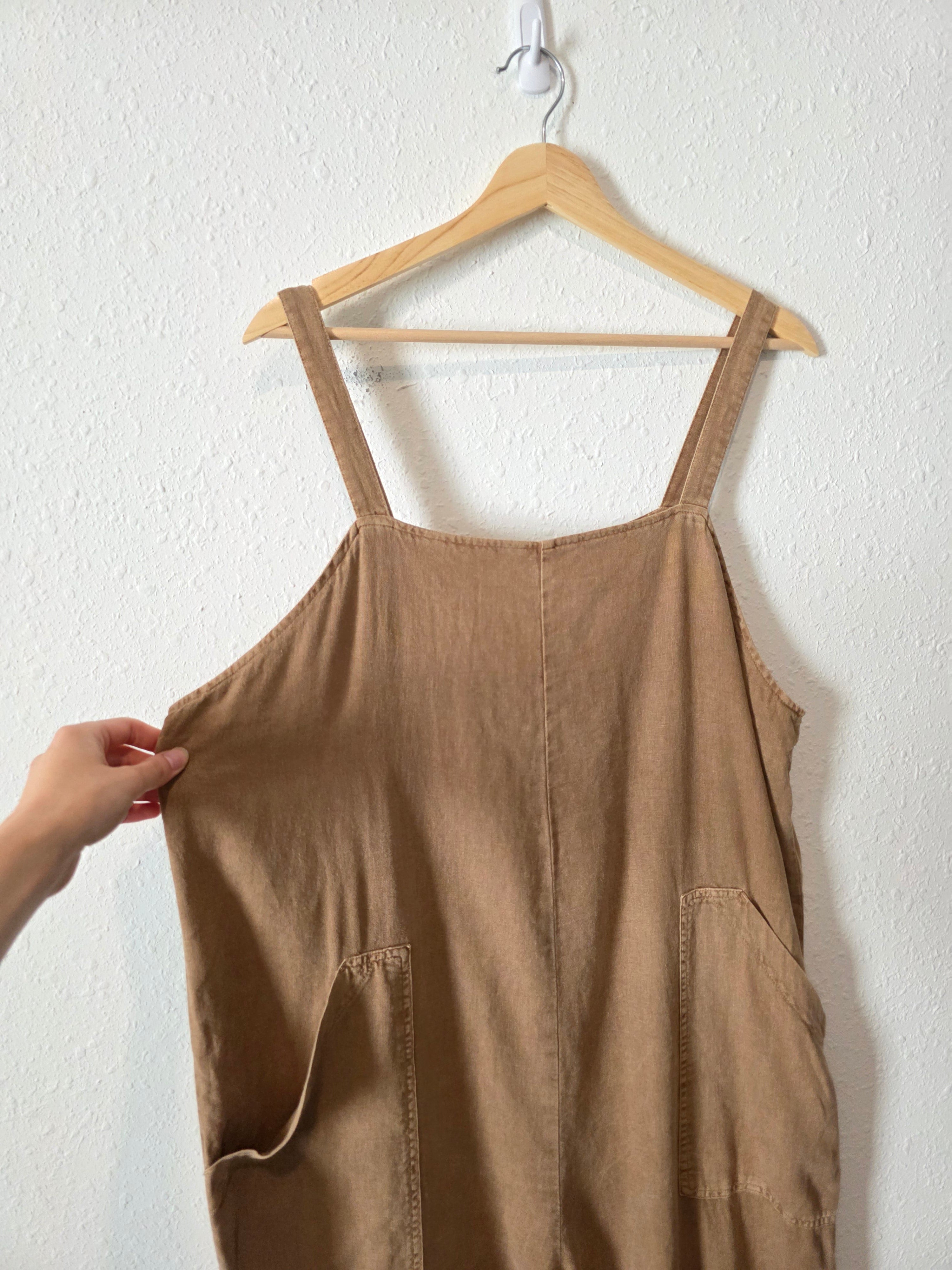 Linen Blend Wide Leg Jumpsuit (L)