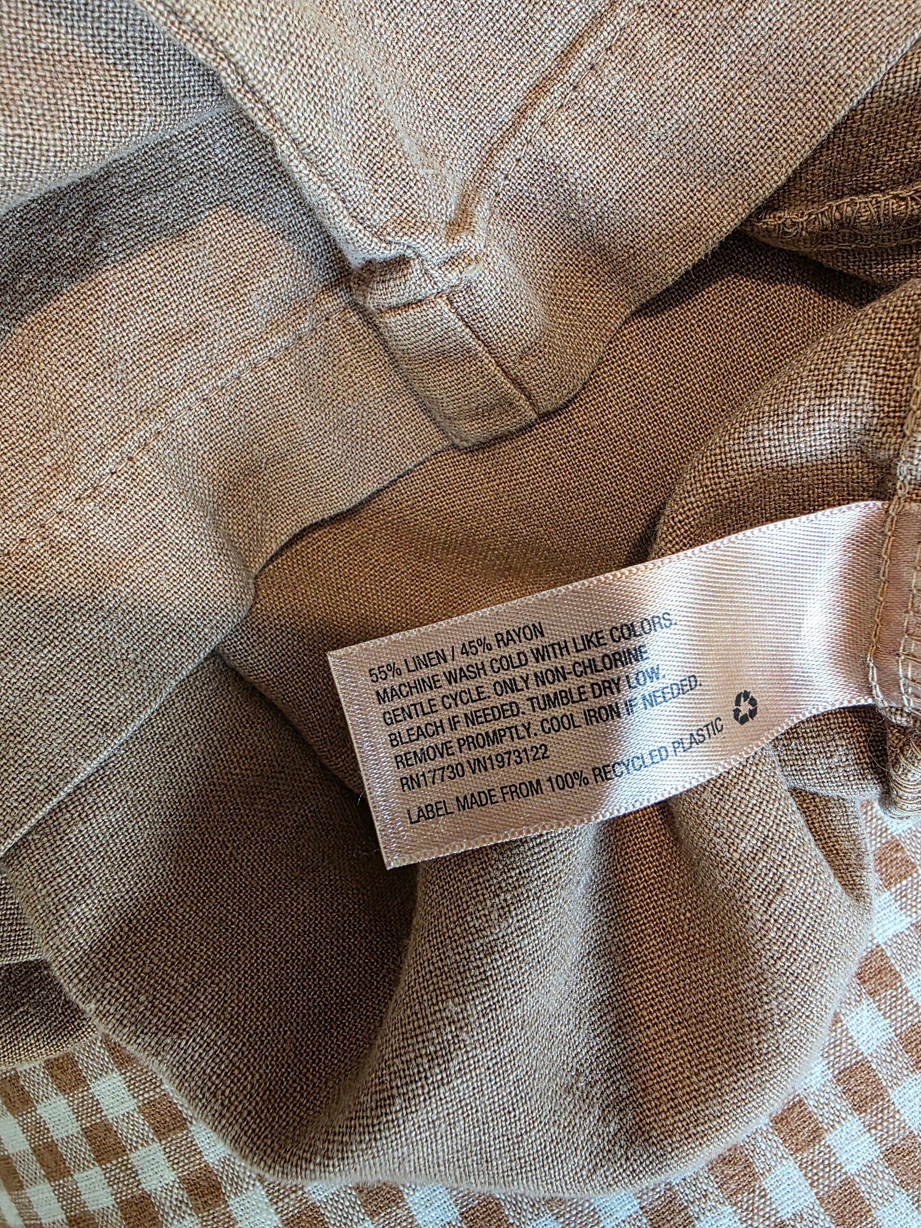 Linen Blend Wide Leg Jumpsuit (L)