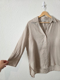 Zara Linen Oversized Button Up (S)