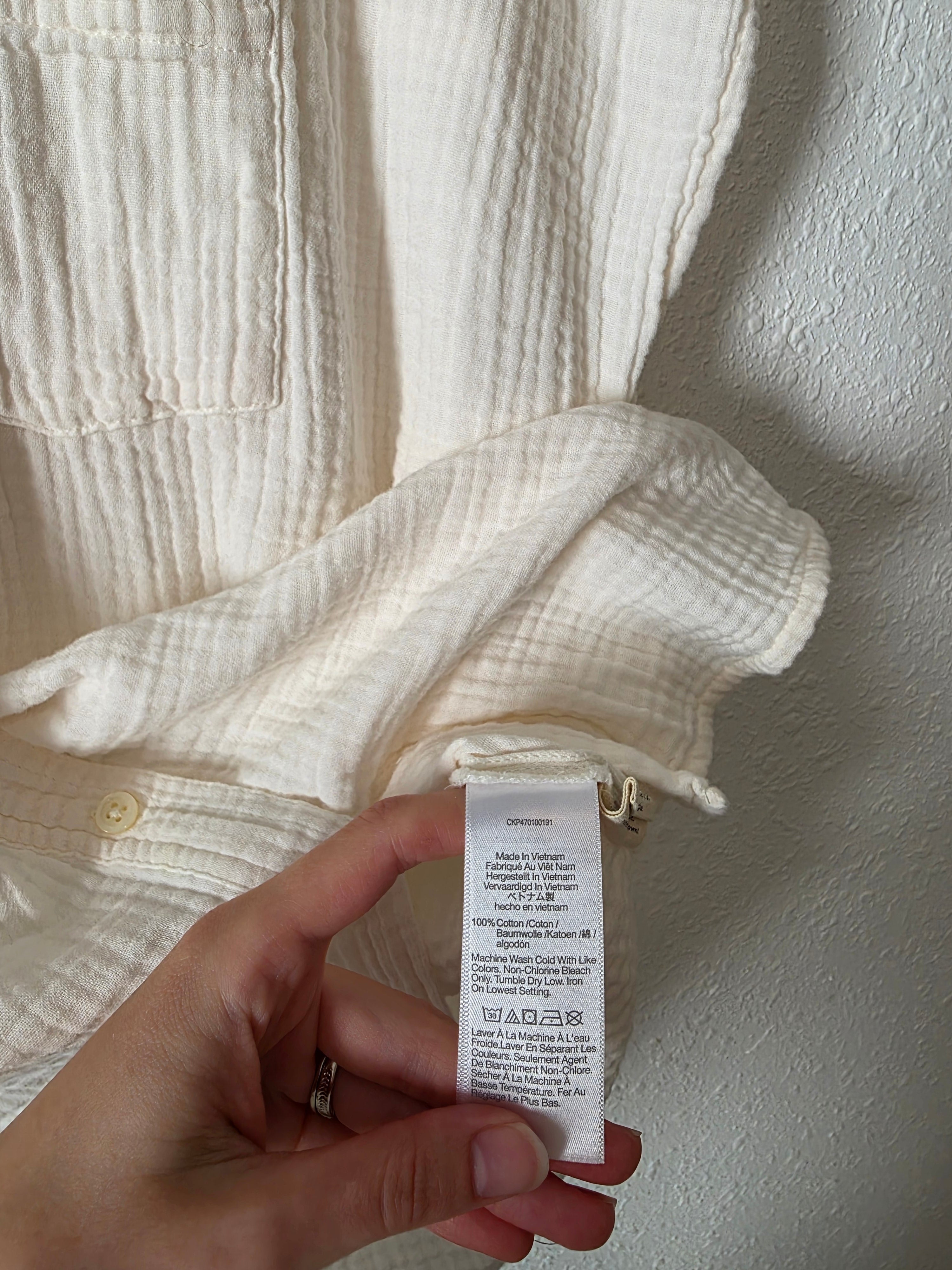 Madewell Gauze Button Up Shirt (M)