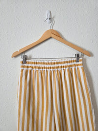 Madewell Yellow Striped Straight Pants (XS)