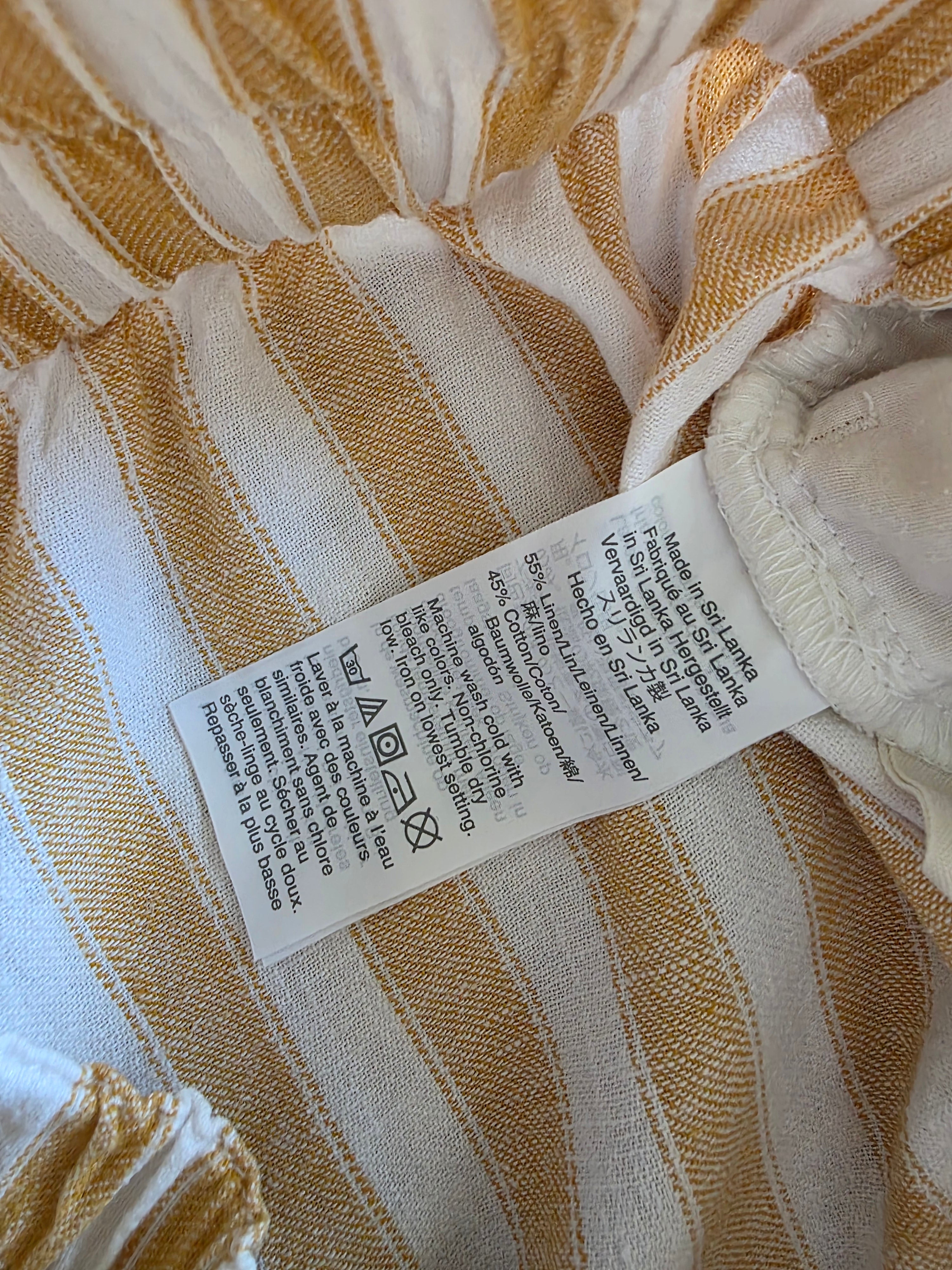 Madewell Yellow Striped Straight Pants (XS)