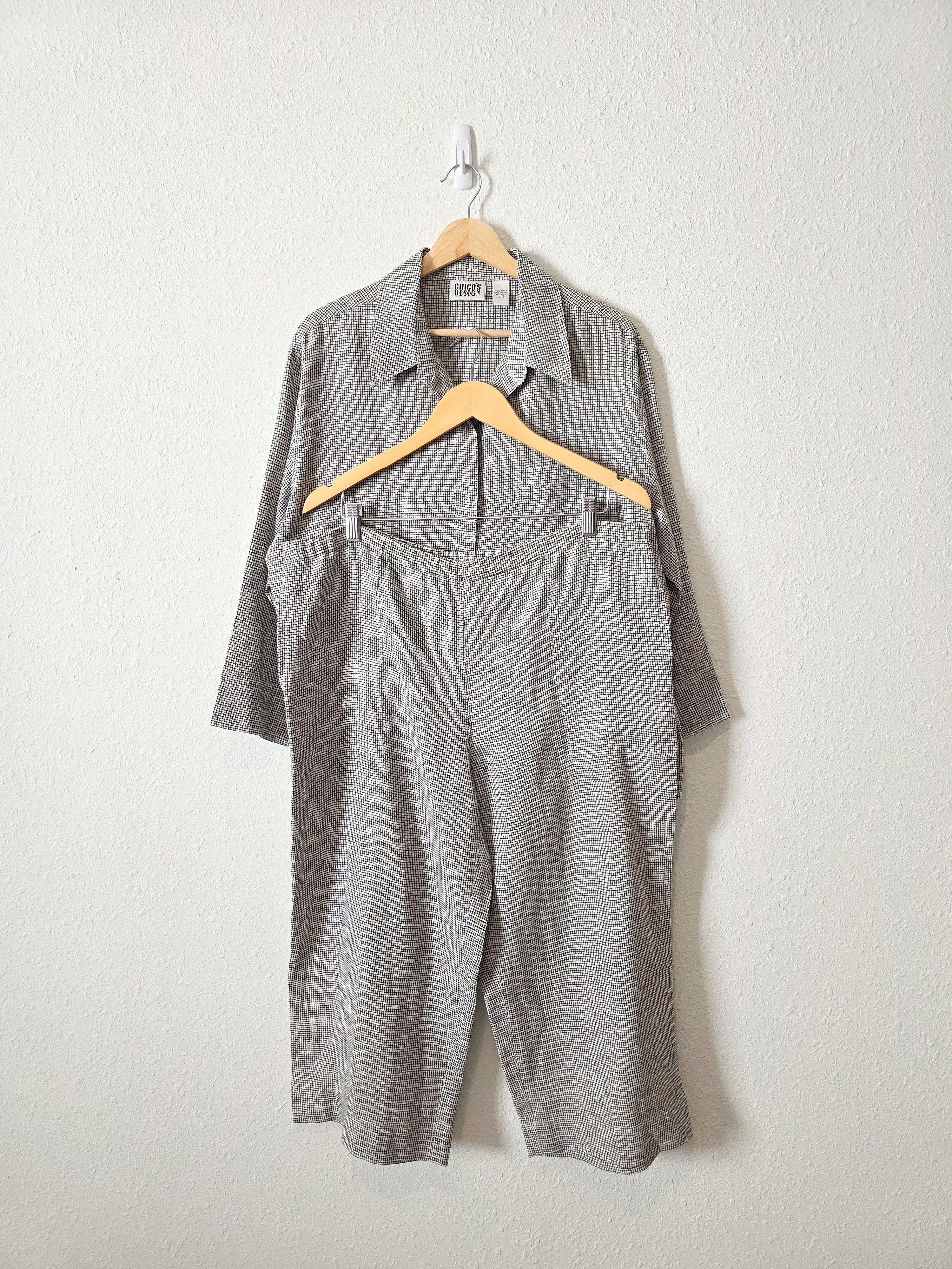 Vintage Chicos Linen Checkered Set (XL)