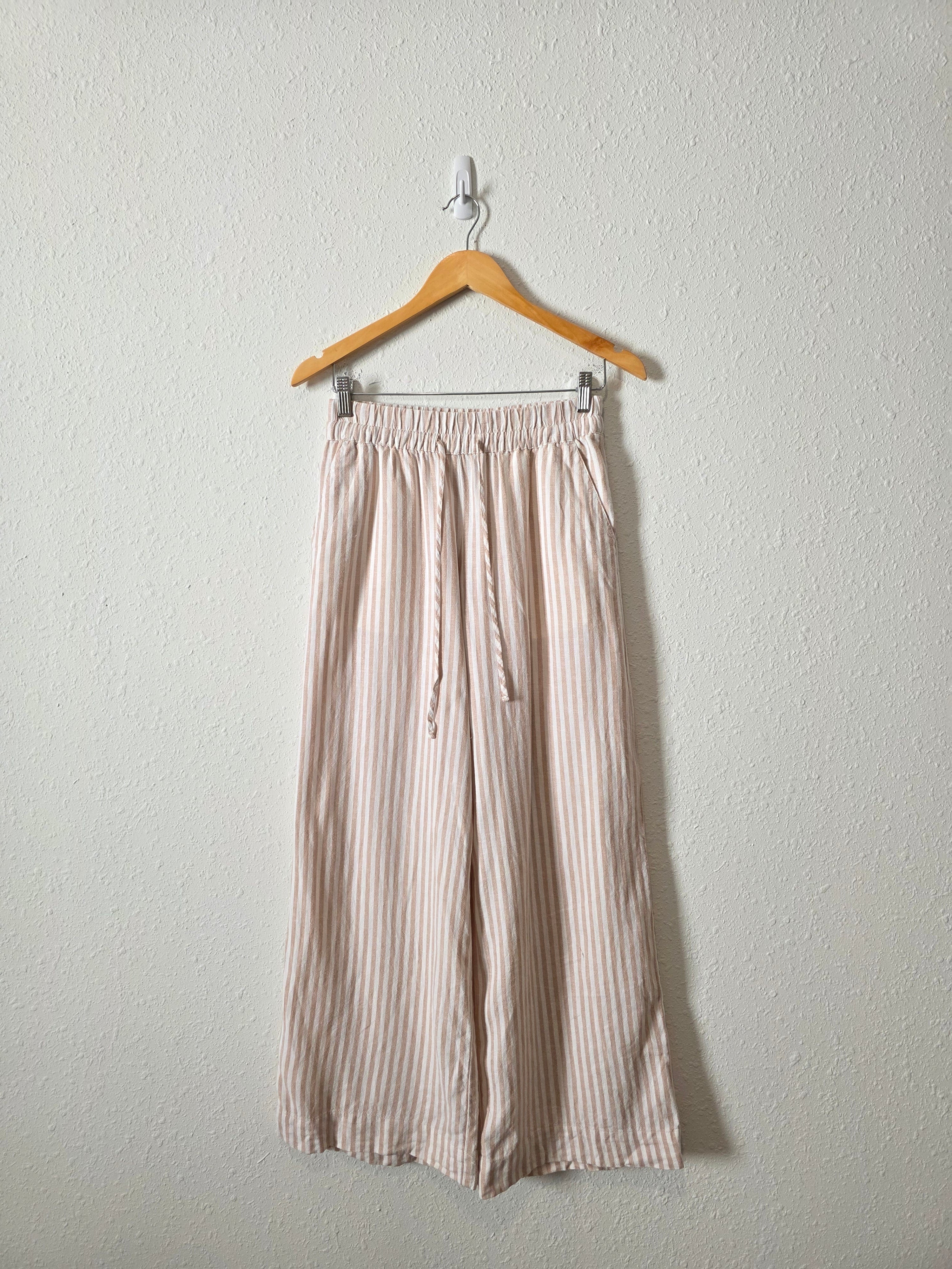 Linen Blend Wide Leg Pants (XS)