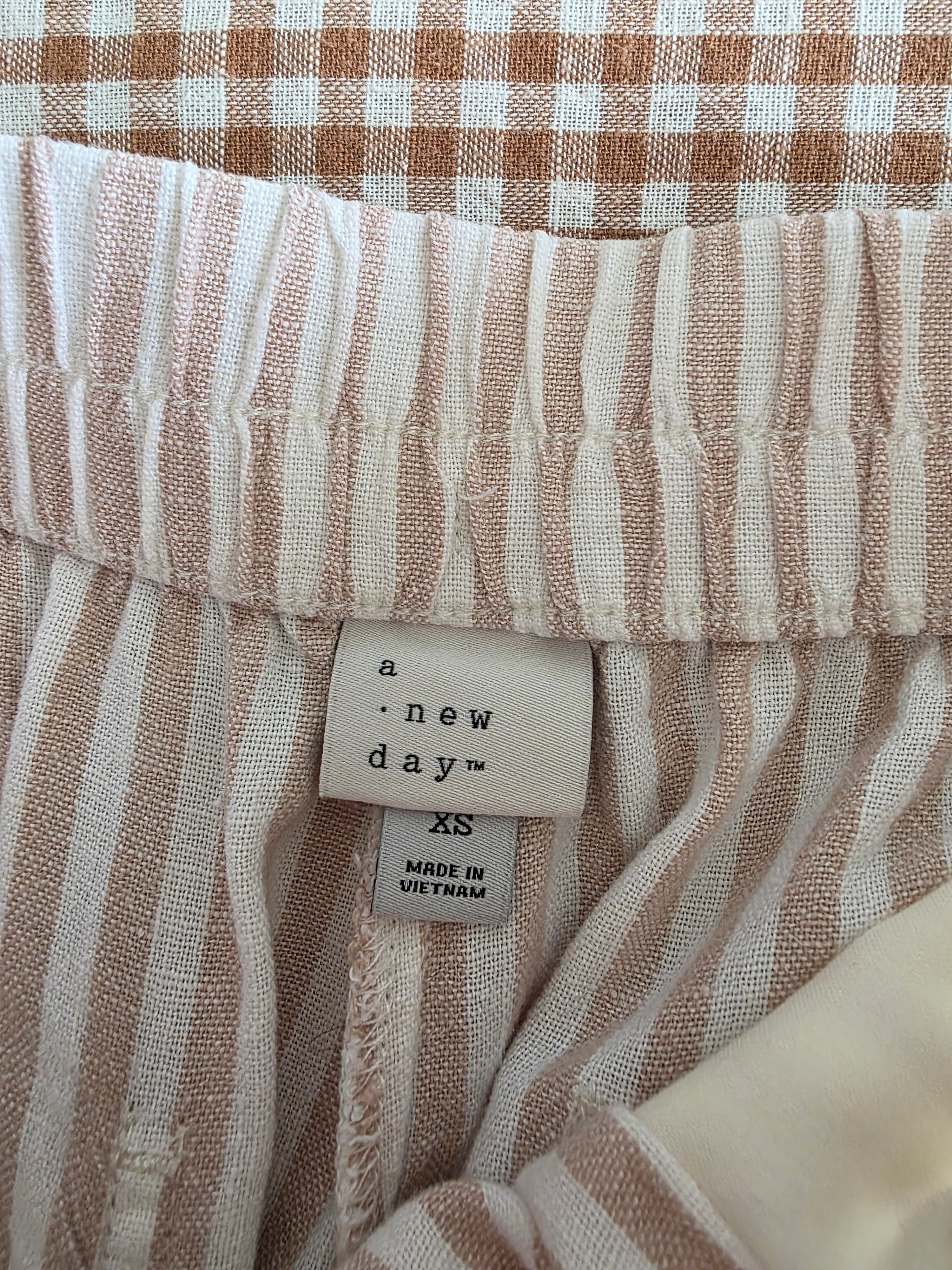 Linen Blend Wide Leg Pants (XS)