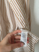 Neutral Striped Boyfriend Button Up (2X)