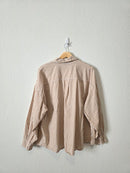 Neutral Striped Boyfriend Button Up (2X)