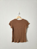 Everlane Ribbed Crewneck Tee (S)