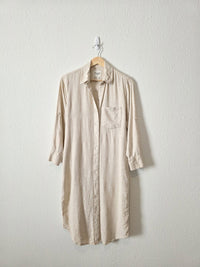 Abercrombie Oat Linen Blend Shirt Dress (XSP)