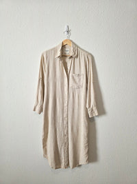 Abercrombie Oat Linen Blend Shirt Dress (XSP)